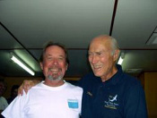 Stan Waterman and LeRoy on board the Undersea Hunter on a Cocos Island trip. Stan Waterman and LeRoy on board the Undersea Hunter on a Cocos Island trip.